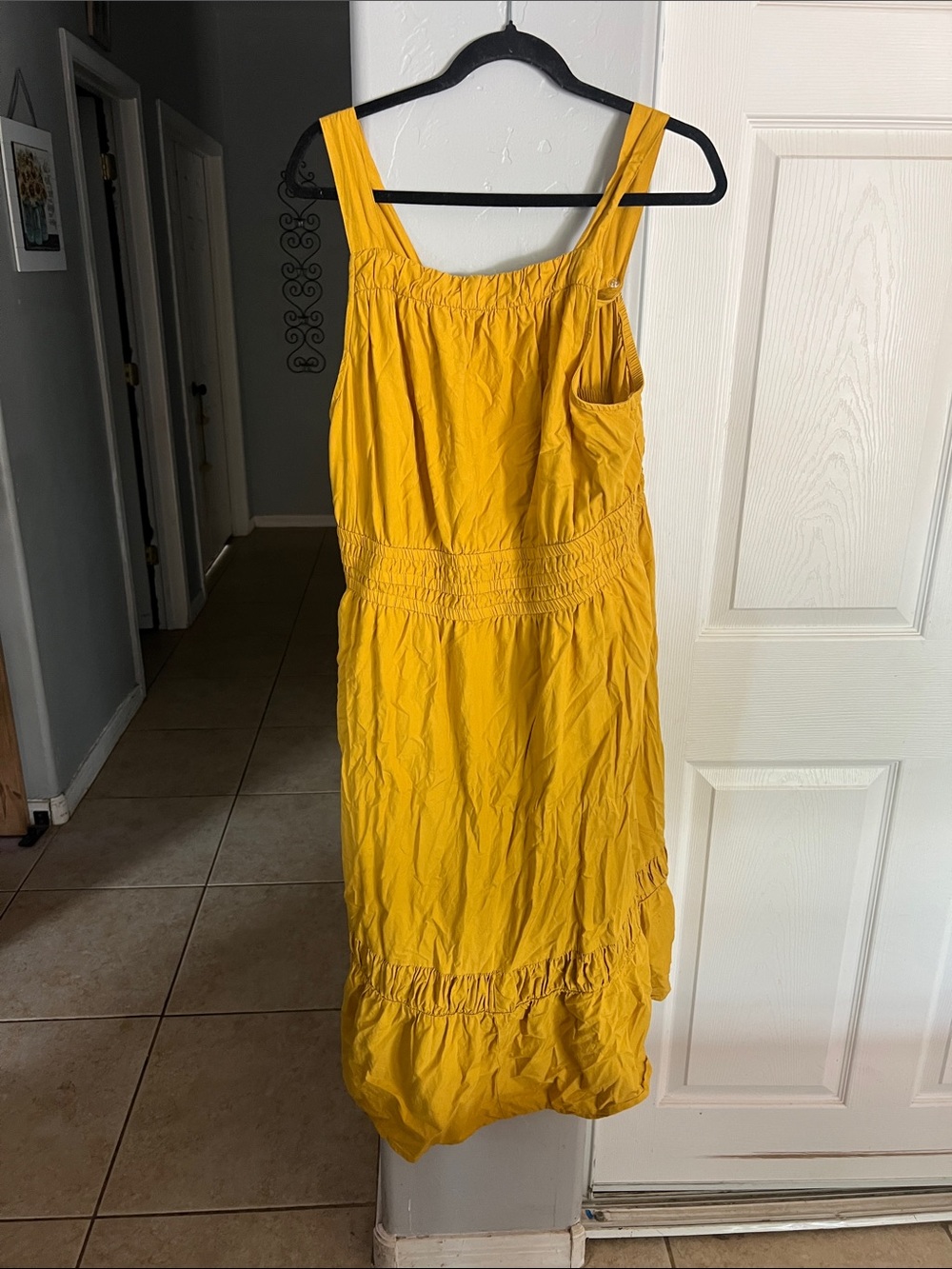 Time and Tru Yellow Sleeveless Midi Sundress